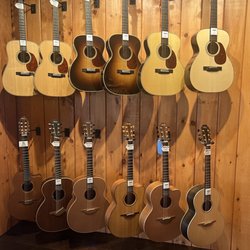 Rudy's Music - Scarsdale - Top row: Bourgeois guitars from Maine
bottom row: Lowden guitars from Northern Ireland