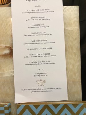 Menu photo 2 The Sugar Club Auckland, AUK Menu photo 2 The Sugar Club Auckland, AUK