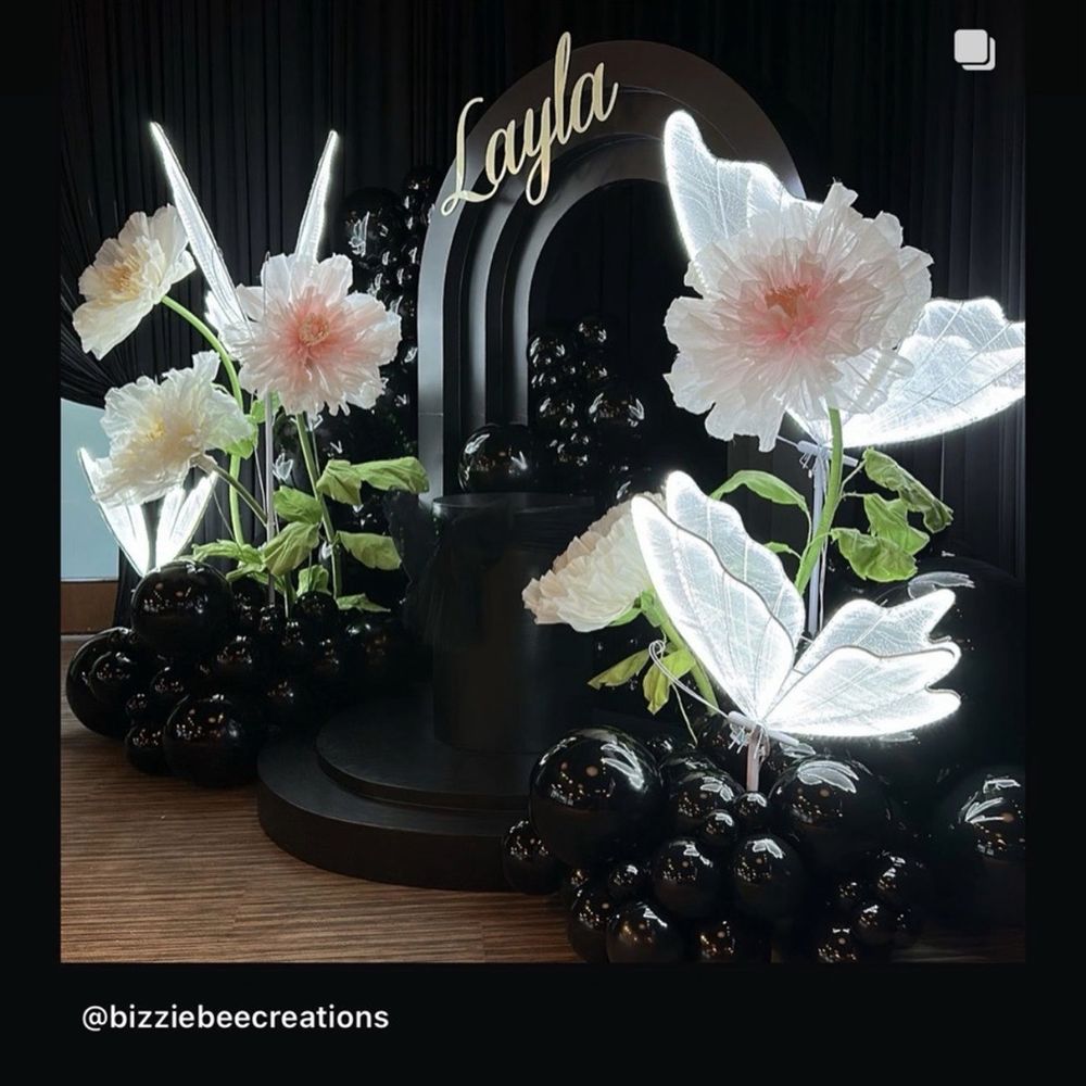 Flowers, butterflies, balloons