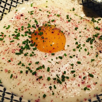 Ombu - Fried (sunny side up) egg with truffle foam - Cocktail Bars Near Me - Palma de Mallorca, PM