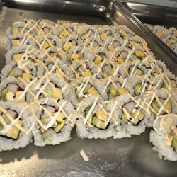 New King Buffet - California roll topped with cream