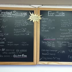 Steve's Custom Meat Processing - Sausage menu