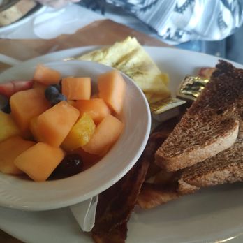 The Roost - The sunrise breakfast: scrambled eggs, bacon, fresh fruit, and whole wheat toast - Breakfast & Brunch Near Me - Indianapolis, Indiana The Roost - The sunrise breakfast: scrambled eggs, bacon, fresh fruit, and whole wheat toast - Breakfast & Brunch Near Me - Indianapolis, Indiana