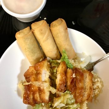 Hao Restaurant - My dinner. Lemon chicken over white rice with extra vegetable spring rolls and egg drop soup. Super yummy! "Hen mei wei!" - Chinese Near Me - Fountain Hills, Arizona Hao Restaurant - My dinner. Lemon chicken over white rice with extra vegetable spring rolls and egg drop soup. Super yummy! "Hen mei wei!" - Chinese Near Me - Fountain Hills, Arizona