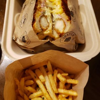 Grater Grilled Cheese - Cordon Bleu Grilled Cheese with Pommes Frites. - American Near Me - Irvine, California