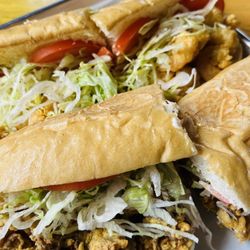 Po Boy Express - Large half shrimp half oyster PoBoy.