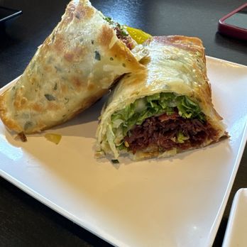 Dough Zone Dumpling House - San Jose - Spicy Beef Pancake Roll - Noodles Near Me - San Jose, California Dough Zone Dumpling House - San Jose - Spicy Beef Pancake Roll - Noodles Near Me - San Jose, California