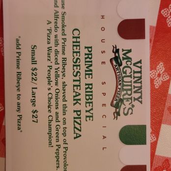Vinny McGuire's - Prime Ribeye Cheesesteak Pizza - Pizza Near Me - Destin, Florida Vinny McGuire's - Prime Ribeye Cheesesteak Pizza - Pizza Near Me - Destin, Florida