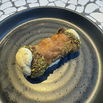 Gusto - Chocolate pistachio dipped cannoli - pistachios were rancid, filling wasn't sweet at all / almost savory? - Italian Near Me - Denver, Colorado Gusto - Chocolate pistachio dipped cannoli - pistachios were rancid, filling wasn't sweet at all / almost savory? - Italian Near Me - Denver, Colorado