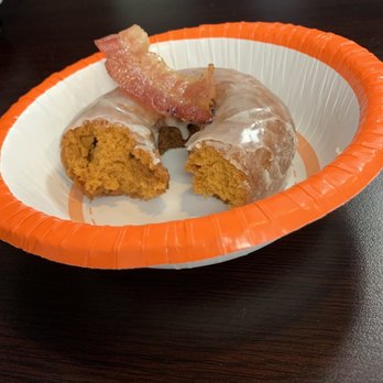 Dunkin' - PUMPKIN DOUNUT with Snack Bacon - Donuts Near Me - Windsor, California