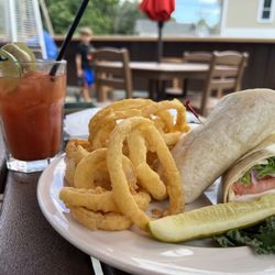 The Old Salt Restaurant at Lamie's Inn - Wrap and onion rings with a Blood Mary. Mary was ok they need a better mix. Onion rings are delicious