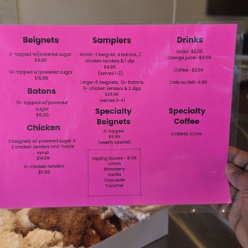 Beignet Cafe - The menu is simple but very reasonable. - Cafes Near Me - Cleveland, Tennessee
