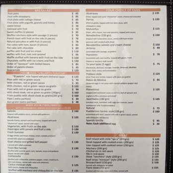 Alcatraces - Breakfast Menu pg.1 - Mexican Near Me - Las Jarretaderas, NAY