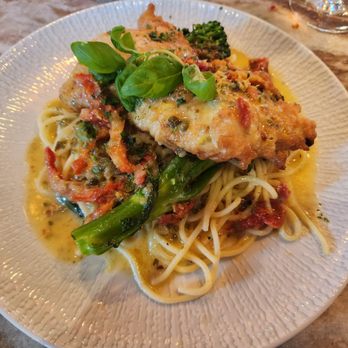 Sicilian Table - Haddock over house made spaghetti - Mediterranean Near Me - Falmouth, Maine