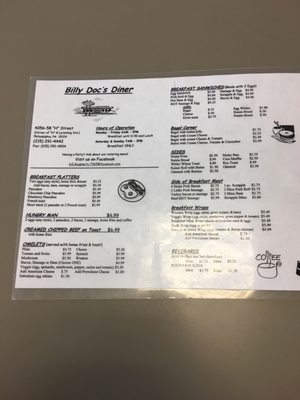 Menu photo 2 Billy Doc's Philadelphia, PA