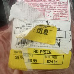 Smart & Final Extra! - Higher priced sticker on rotten meat placed over an already discounted price.