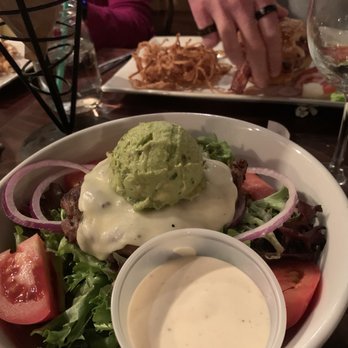 Gourmet Burger Bistro - A burger salad was a perfect combination. - Burgers Near Me - Port Jefferson, New York Gourmet Burger Bistro - A burger salad was a perfect combination. - Burgers Near Me - Port Jefferson, New York