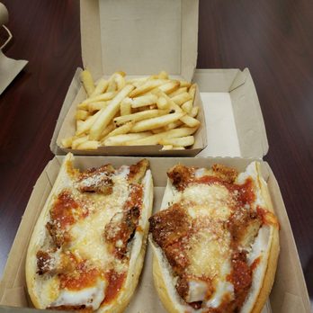 DiMeo's Pizza - Chicken parmesan sandwich with fries. $13 - Pizza Near Me - Wilmington, Delaware DiMeo's Pizza - Chicken parmesan sandwich with fries. $13 - Pizza Near Me - Wilmington, Delaware
