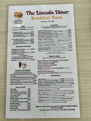 Menu photo 2 Lincoln Diner Gettysburg, PA