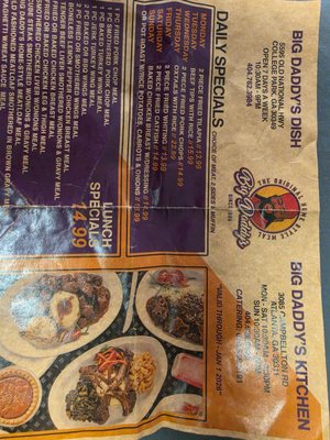 Menu photo 1 Big Daddy's Kitchen Atlanta, GA