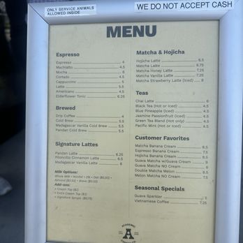 Academic Coffee - Menu 9/19 - Coffee & Tea Near Me - Santa Clara, California