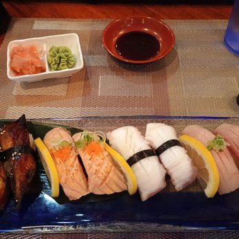 Maguro Sushi Bar - Assorted nigiri sushi including taco and hamachi - Sushi Bars Near Me - Charleston, South Carolina Maguro Sushi Bar - Assorted nigiri sushi including taco and hamachi - Sushi Bars Near Me - Charleston, South Carolina