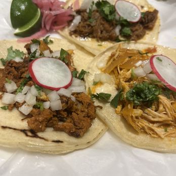 Ma' Luz - Taco trio: chicken tinga, brisket, Al pastor - Mexican Near Me - Charlotte, North Carolina Ma' Luz - Taco trio: chicken tinga, brisket, Al pastor - Mexican Near Me - Charlotte, North Carolina