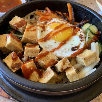 Korean Chili - Hot Stone Tofu Bibimbap - Korean Near Me - Tulare, California Korean Chili - Hot Stone Tofu Bibimbap - Korean Near Me - Tulare, California