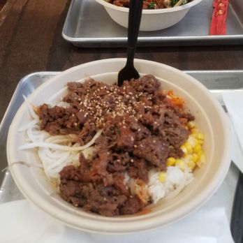 Bibio - Mesa - Classic bowl white rice with beef Bulgogi with bean sprouts, corn, pickled relish, kimchi, with spicy Korean bbq sauce and sesame seeds. - Korean Near Me - Mesa, Arizona