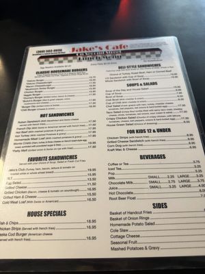 Menu photo 2 Jake's Cafe On Second Street Snohomish, WA