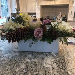 Long and low floral arrangement