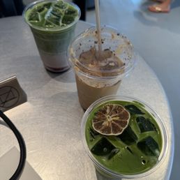 Blueberry pie matcha, pear brown sugar latte, yuzu matcha Blueberry pie matcha, pear brown sugar latte, yuzu matcha