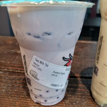 Kung Fu Tea - Taro milk tea with strawberry popping bubbles - Bubble Tea Near Me - Newark, New Jersey