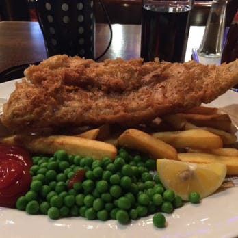The Gloucester - Fish and chips plate with my own healthy dollop of ketchup. - British Near Me - London, XGL The Gloucester - Fish and chips plate with my own healthy dollop of ketchup. - British Near Me - London, XGL