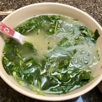 Home Taste - Spinach Noodle Soup - Chinese Near Me - Buffalo, New York