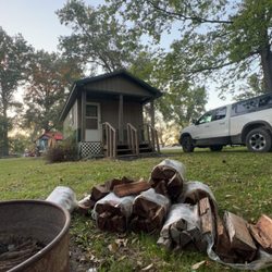 Eagle Lodge RV Park - Fire pit, wood available on site.