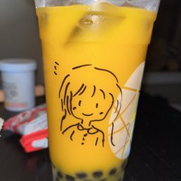 a cup of bubble tea