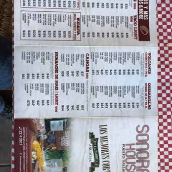 Sonora House - Menu outside - Mexican Near Me - Puerto Vallarta, JAL Sonora House - Menu outside - Mexican Near Me - Puerto Vallarta, JAL