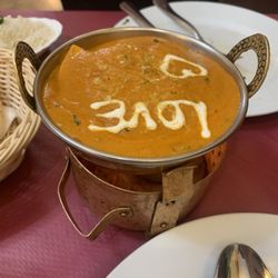 New Delhi Indian Restaurant - Chicken tikka masala with condensed milk from a tin