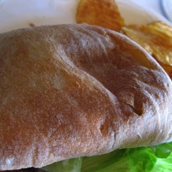 Summit House - Summit Prime Burger - Ciabatta bread (accidently made a dent in it). - Steakhouses Near Me - Fullerton, California