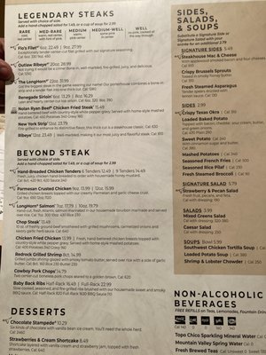 Menu photo 1 LongHorn Steakhouse San Antonio, TX