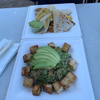Local's Cafe - Breakfast quesadilla and Sweet quinoa salad with tofu - Cafes Near Me - Port Jefferson, New York Local's Cafe - Breakfast quesadilla and Sweet quinoa salad with tofu - Cafes Near Me - Port Jefferson, New York