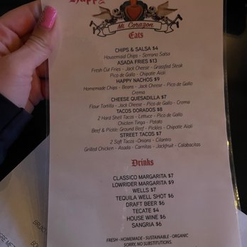Mi Corazon - Happy hour menu as of March 2023 - Mexican Near Me - Los Angeles, California Mi Corazon - Happy hour menu as of March 2023 - Mexican Near Me - Los Angeles, California