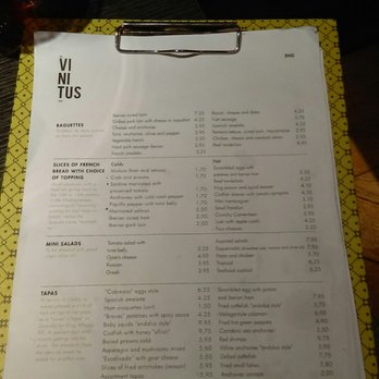 Vinitus - English menu - Tapas Bars Near Me - Barcelona, B Vinitus - English menu - Tapas Bars Near Me - Barcelona, B