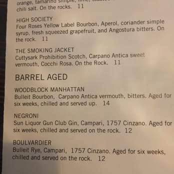 Woodblock - Great cocktail menu! Try something barrel aged! - Cocktail Bars Near Me - Redmond, Washington