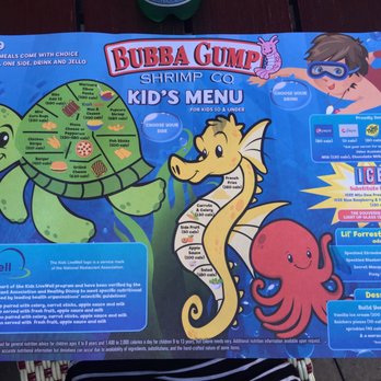 Bubba Gump Shrimp - Kids menu 8/25/2019 - Seafood Near Me - Long Beach, California Bubba Gump Shrimp - Kids menu 8/25/2019 - Seafood Near Me - Long Beach, California
