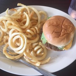 Dairy Burger - Cheeseburger (medium) and curly fries