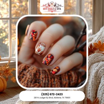 Hot Nails - Welcome autumn with open arms and pretty nails! Join us for a relaxing manicure experience. Schedule today! - Nail Salons Near Me - Abilene, Texas Hot Nails - Welcome autumn with open arms and pretty nails! Join us for a relaxing manicure experience. Schedule today! - Nail Salons Near Me - Abilene, Texas