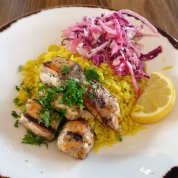 Souk Tabule - Grilled salmon kebob served over rice, $13 - Middle Eastern Near Me - Toronto, Ontario Souk Tabule - Grilled salmon kebob served over rice, $13 - Middle Eastern Near Me - Toronto, Ontario