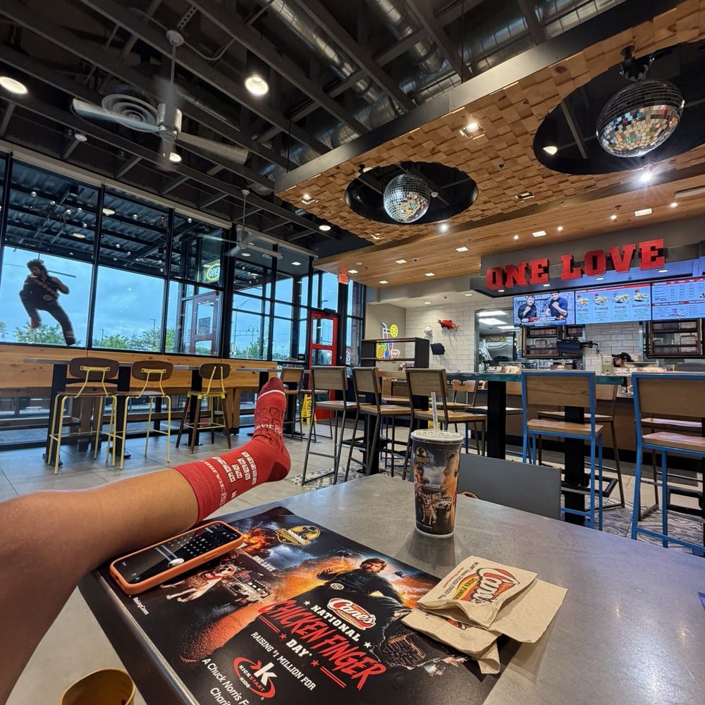 Raising Cane's Chicken Fingers - Two people can have there foot out - Fast Food Near Me - Greendale, Wisconsin Raising Cane's Chicken Fingers - Two people can have there foot out - Fast Food Near Me - Greendale, Wisconsin